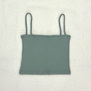 Ribbed Square Neck Tank Top